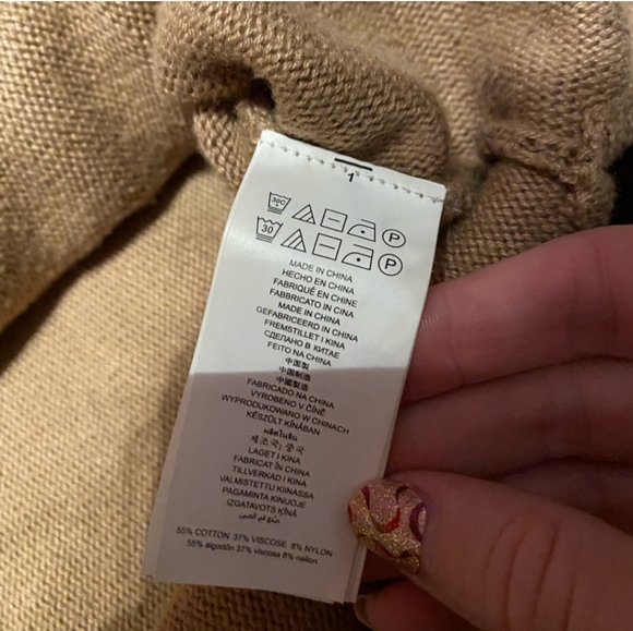 Michael Michael Kors Hi-Lo Hem Sweater With Small Gold Logo Back Zipper Small - Picture 6 of 7